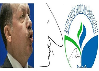 Üniversite Logosu olarak Başbakan imzası.