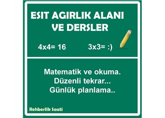 Eşit Ağırlık Alanı ve ders çalışma