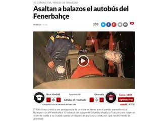Fenerbahçe otobüsüne silahlı saldırı....