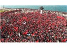İzmir'li : tek nefeste, tek seste birleşerek haykırdı:  " Yaşasın Cumhuriyet ! "