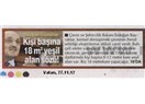 Kişi başına 18 metre kare yeşil alan ve ekolojik şehirler