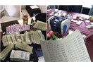 Para sayma makinesi, içi para dolu ayakkabı kutusu ve operasyon...