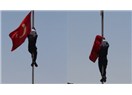Askeri Kışladaki Türk Bayrağını gönderden indirdiler!..