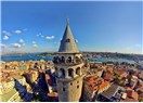 İstanbul'un Ceneviz Mahallesi Galata ve Galata Kulesi