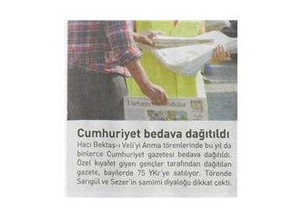Zaman gazetesinde Cumhuriyet gazetesi haberi