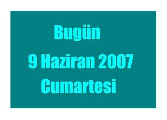 9 Haziran Cumartesi