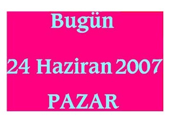 24 Haziran Pazar