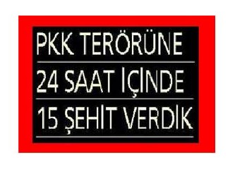 On beş Şehit, on beş fidan gitti bu diyardan!