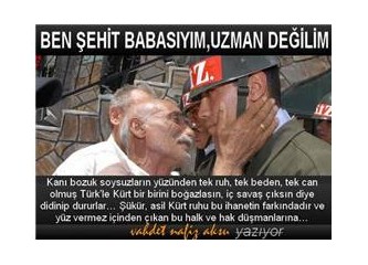 "Ben şehit babasıyım, uzman değilim!"