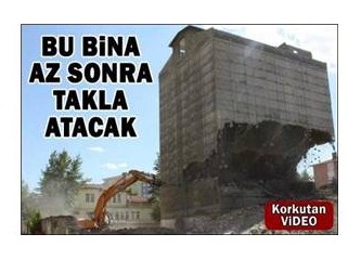 Takla atan bina ve İzmir'deki yıkımlar