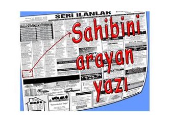 Sahibini arayan yazı...