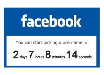 Facebook’ta kullanıcı adı için geri sayım