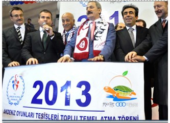 2013 Akdeniz Oyunları için temel atma töreni (Ya Allah, bismillah)