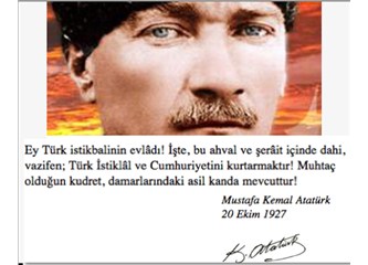 “Gençliğe Hitabe”, Atatürk’ün gençlere vasiyetidir