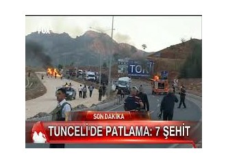 Terör bu sefer Tunceli Kent merkezinde askeri vurdu. 7 şehit, çok sayıda yaralı var...