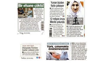 Artık dünyada maalesef çok çalışmakla övünülemiyor....