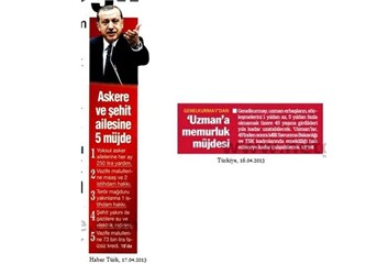 Yoksul asker ailelerine her ay 250 lira yardım