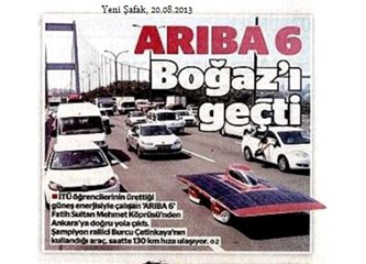 Türkiye'de tarihte ilk defa üretilen güneş enerjili bir araç trafiğe çıktı.