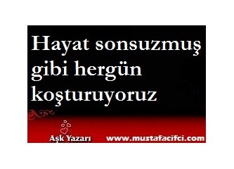 Hayat sonsuzmuş gibi her gün koşturuyoruz