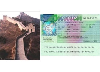 Batı'da Schengen Doğu'da Çin Seddi; bir vize başvursu haberi