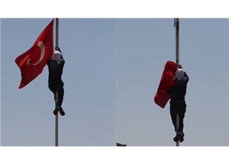 Türk Bayrağını indirme cüreti hiç kimsede olamaz! Provokasyona her vatandaş dikkat etmelidir...