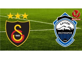 Galatasaray yine lider. Galatasaray : 3 - S.A.İ.Kayseri Erciyesspor :1