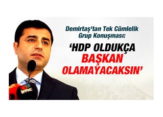 HDP Başkanı Demirtaş, "dereyi görmeden paçayı sıvamış" gibi...