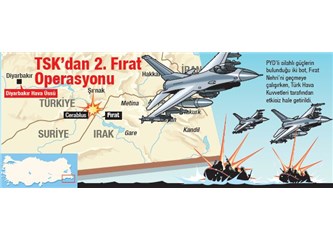 Türk jetleri, Fırat'ın batısına geçmeye çalışan PYD botlarını vurdu...