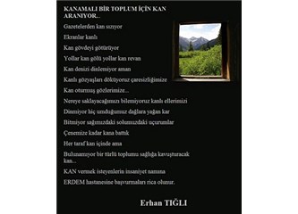 Kanamalı bir Toplum için Kan aranıyor