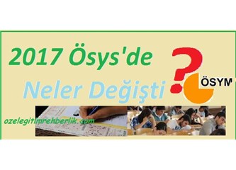 2017 Ösys neler değişecek?