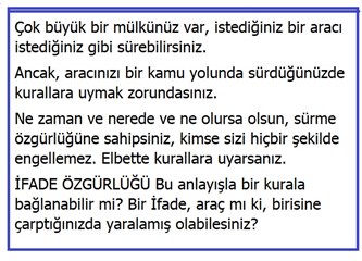 Düşünce ve İfade Özgürlüğü, İstediğinizi İstediğinize İstediğiniz Zaman Söyleyebilmek midir (3)
